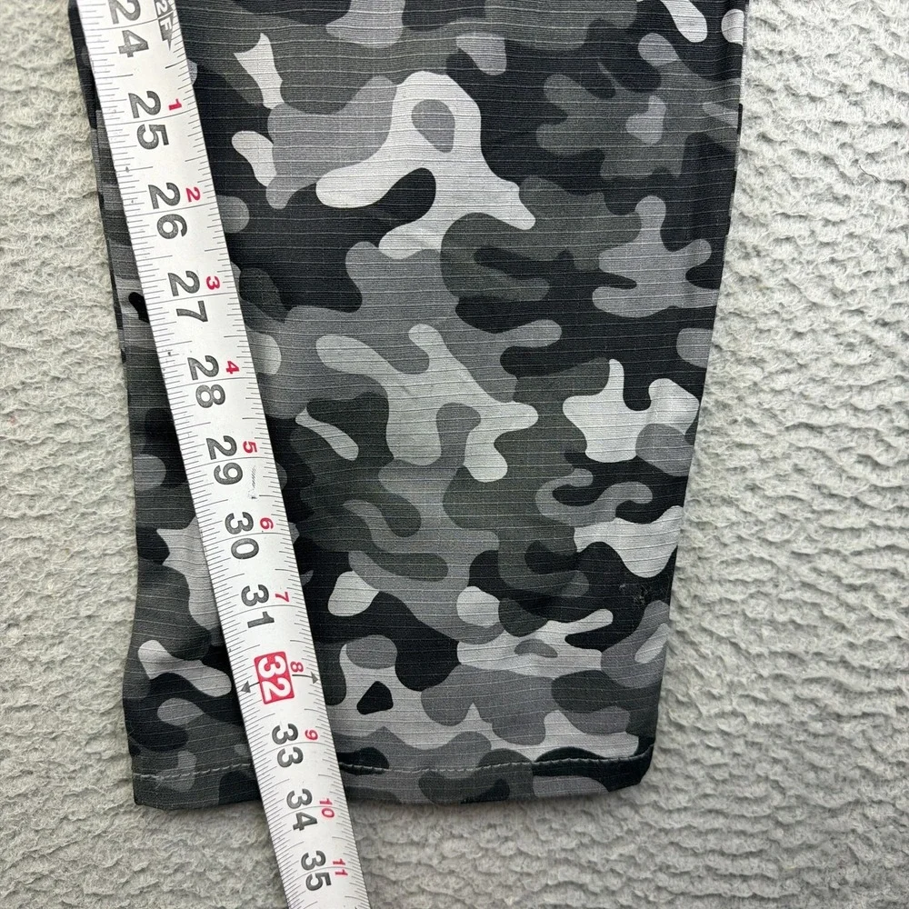 HAWX Pants Mens 33x34 Gray Camo Canvas Cargo Workwear Utility Stretch Rip Stop